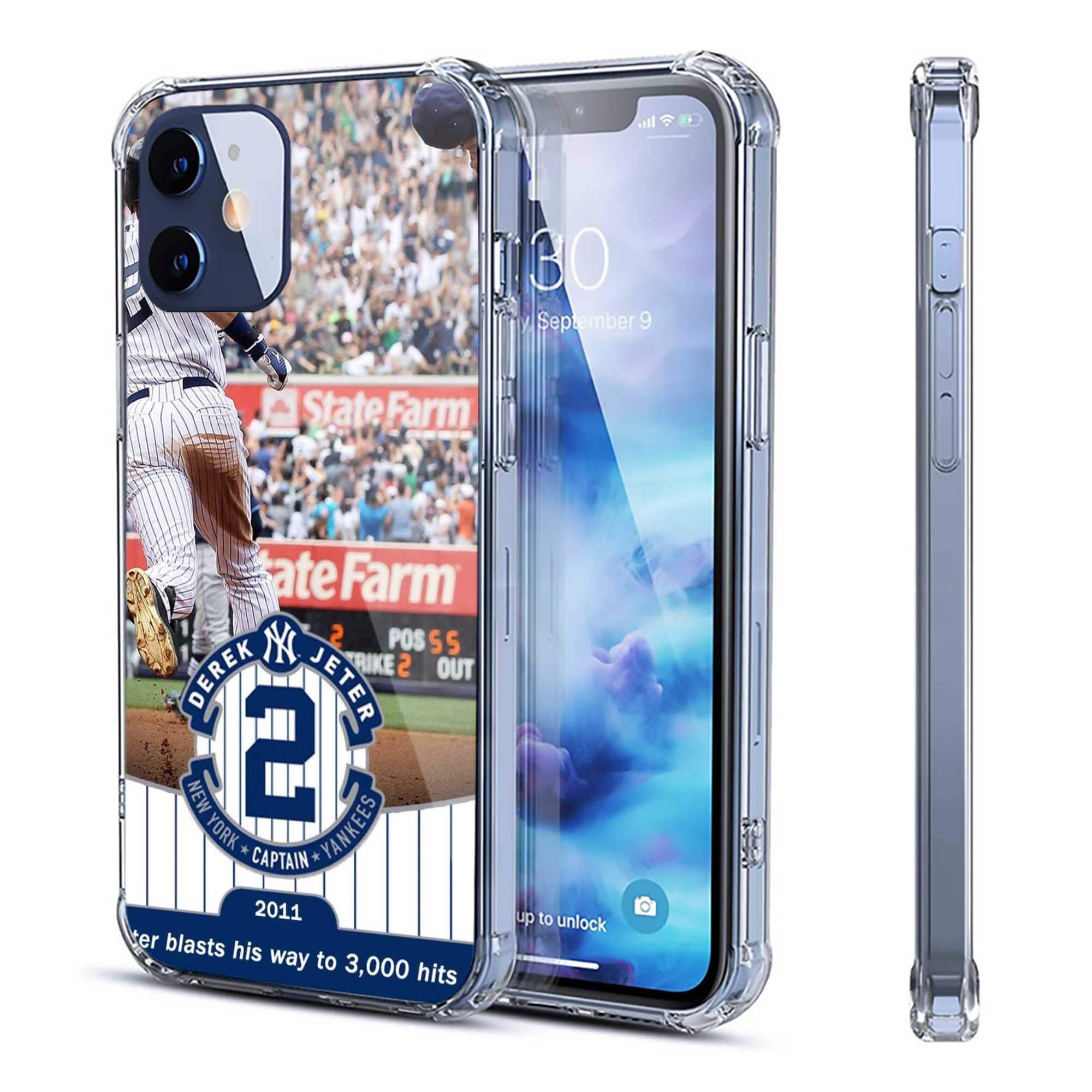 Derek Jeter 102 Clear IPhone 12 Case – Soft TPU With UV Print – Enhanced Drop Protection, Precise Fit, Anti-Fingerprint, Customizable Design, Scratch-Resistant, Yellow-Resistant